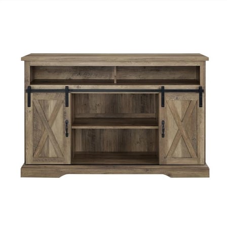 Walker Edison Furniture Walker Edison Furniture W52HBSBDRO 52 in. Modern Farmhouse TV Stand; Rustic Oak W52HBSBDRO